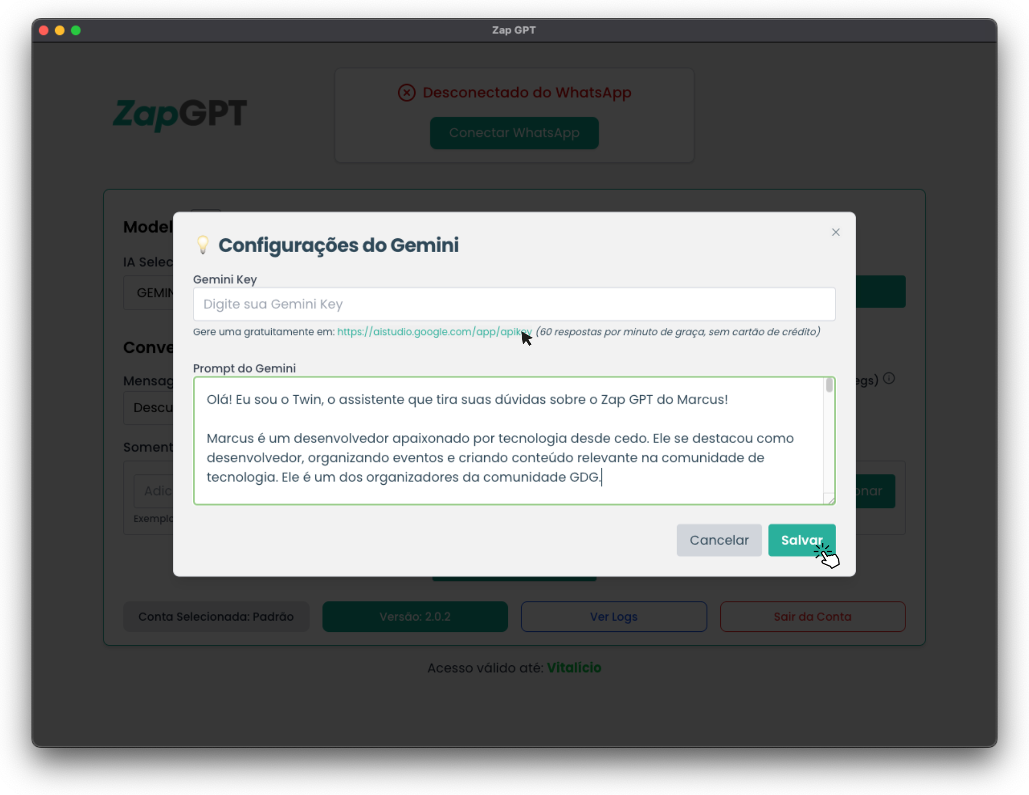Preencha as Instruções